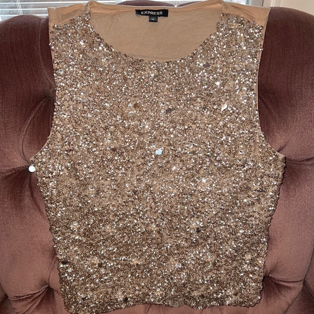 BEAUTIFUL EXPRESS sequins tank dress top
